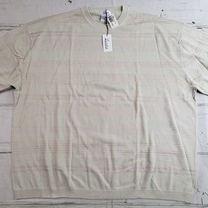 Vintage Zante SS Luxury Italian Striped Textured Crew Sweater Mens 4XL NWT $135